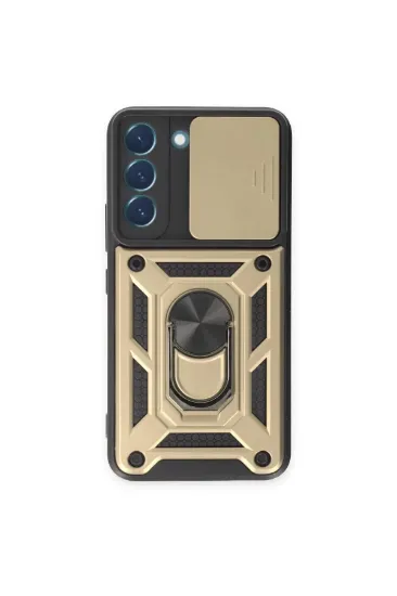 Newface Samsung Galaxy S23 FE Kılıf Pars Lens Yüzüklü Silikon - Gold resmi