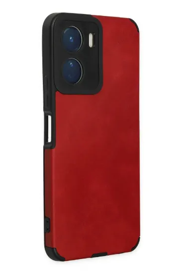 Newface Vivo Y16 Kılıf Loop Deri Silikon - Kırmızı resmi