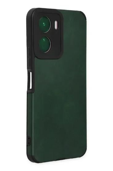Newface Vivo Y16 Kılıf Loop Deri Silikon - Yeşil resmi
