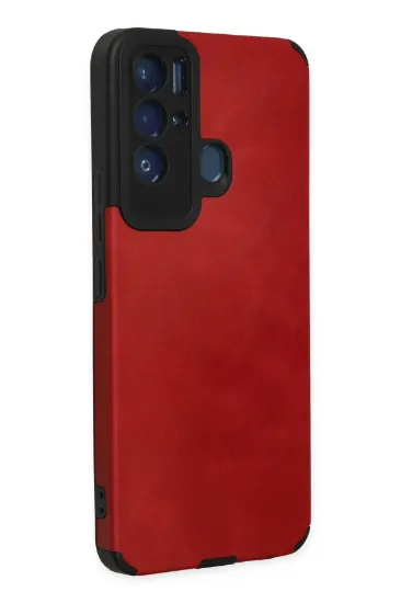 Newface Tecno Pova Neo Kılıf Loop Deri Silikon - Kırmızı resmi