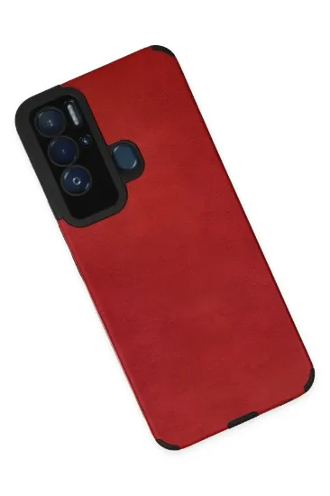Newface Tecno Pova Neo Kılıf Loop Deri Silikon - Kırmızı resmi