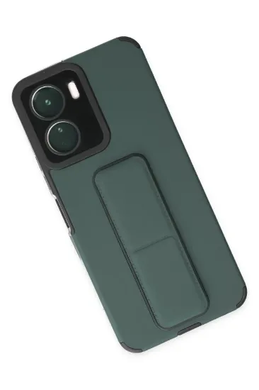 Newface Vivo Y16 Kılıf Mega Standlı Silikon - Yeşil resmi
