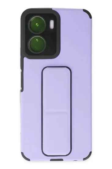 Newface Vivo Y16 Kılıf Mega Standlı Silikon - Lila resmi