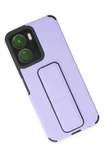 Newface Vivo Y16 Kılıf Mega Standlı Silikon - Lila resmi