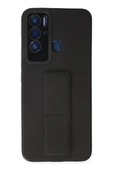 Newface Tecno Pova Neo Kılıf Mega Standlı Silikon - Siyah resmi