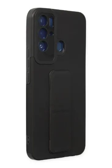 Newface Tecno Pova Neo Kılıf Mega Standlı Silikon - Siyah resmi