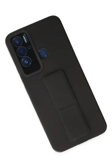 Newface Tecno Pova Neo Kılıf Mega Standlı Silikon - Siyah resmi