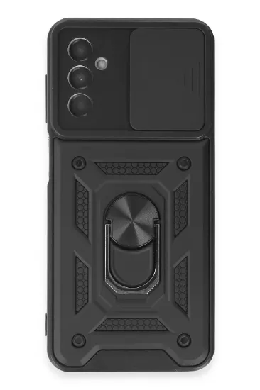 Newface Samsung Galaxy M14 5G Kılıf Pars Lens Yüzüklü Silikon - Siyah resmi
