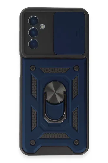 Newface Samsung Galaxy M14 5G Kılıf Pars Lens Yüzüklü Silikon - Lacivert resmi