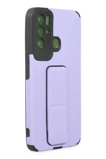 Newface Tecno Pova Neo Kılıf Mega Standlı Silikon - Lila resmi