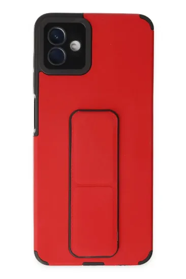Newface Samsung Galaxy A04 Kılıf Mega Standlı Silikon - Kırmızı resmi