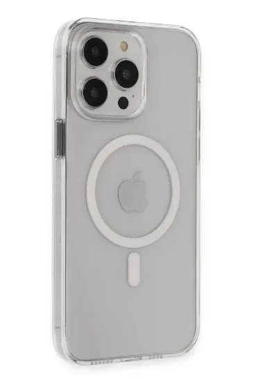Newface iPhone 15 Pro Max Kılıf Tron Şeffaf Magsafe Kapak - Şeffaf resmi