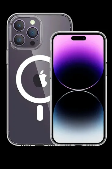 Newface iPhone 15 Pro Max Kılıf Tron Şeffaf Magsafe Kapak - Şeffaf resmi