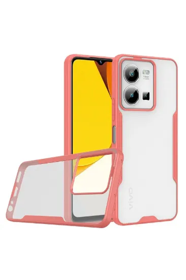 Newface Vivo Y35 Kılıf Platin Silikon - Pembe resmi