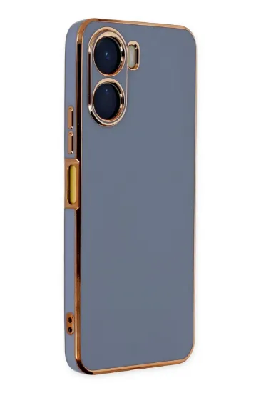 Newface Vivo Y16 Kılıf Volet Silikon - Mavi resmi