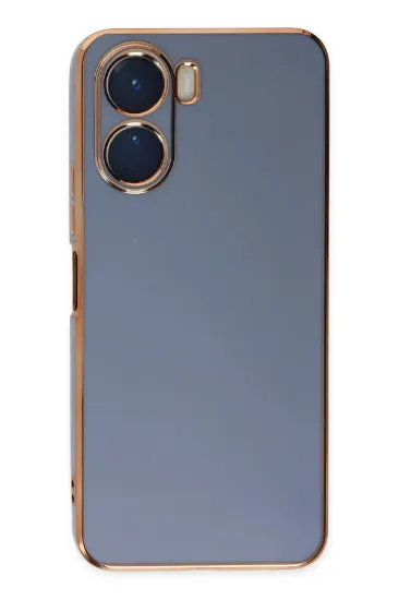 Newface Vivo Y16 Kılıf Volet Silikon - Mavi resmi