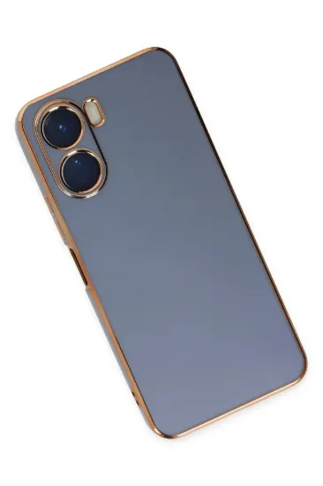 Newface Vivo Y16 Kılıf Volet Silikon - Mavi resmi