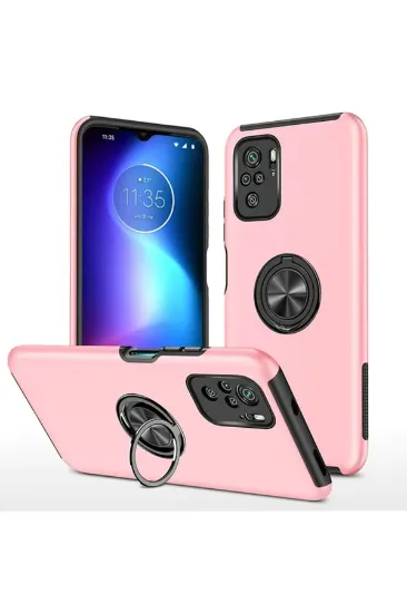 Newface Xiaomi Poco F3 Kılıf Elit Yüzüklü Kapak - Pembe resmi
