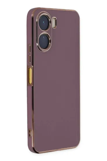 Newface Vivo Y16 Kılıf Volet Silikon - Mor resmi