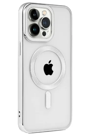 Newface iPhone 14 Pro Max Kılıf Kronos Magsafe Kapak - Gümüş resmi