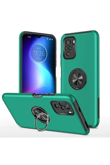 Newface Xiaomi Poco F3 Kılıf Elit Yüzüklü Kapak - Yeşil resmi