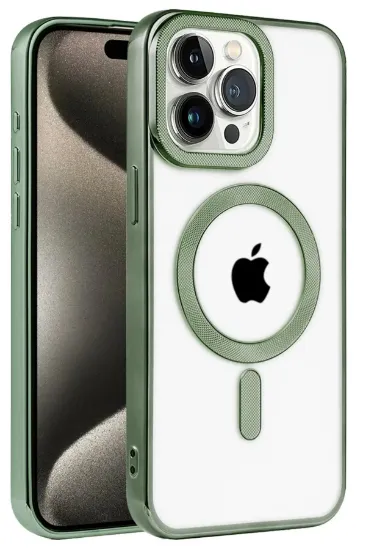 Newface iPhone 14 Pro Max Kılıf Kronos Magsafe Kapak - Koyu Yeşil resmi
