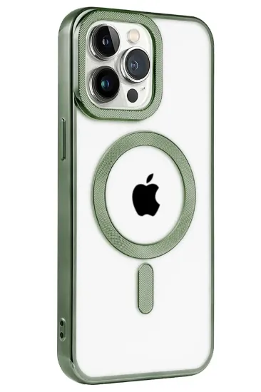 Newface iPhone 14 Pro Max Kılıf Kronos Magsafe Kapak - Koyu Yeşil resmi