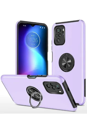 Newface Xiaomi Poco F3 Kılıf Elit Yüzüklü Kapak - Mor resmi