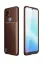 Newface Realme C21 Kılıf Auto Focus Karbon Kapak - Kahverengi resmi