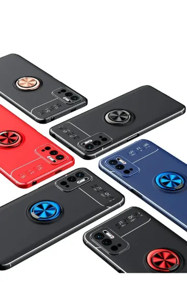 Newface Xiaomi Redmi Note 10 5G Kılıf Range Yüzüklü Silikon - Siyah resmi