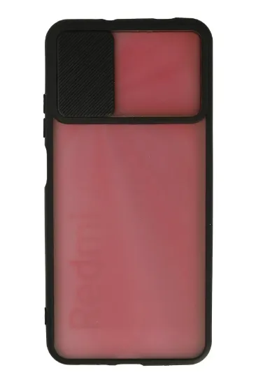 Newface Xiaomi Redmi 9T Kılıf Palm Buzlu Kamera Sürgülü Silikon - Siyah resmi