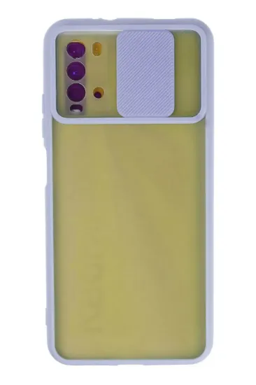 Newface Xiaomi Redmi 9T Kılıf Palm Buzlu Kamera Sürgülü Silikon - Lila resmi