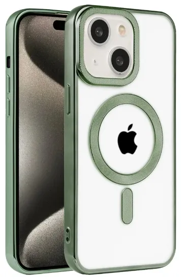 Newface iPhone 15 Kılıf Kronos Magsafe Kapak - Açık Yeşil resmi