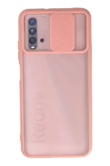 Newface Xiaomi Redmi 9T Kılıf Palm Buzlu Kamera Sürgülü Silikon - Pembe resmi