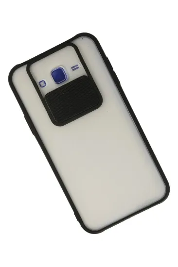 Newface Samsung Galaxy J7 Kılıf Palm Buzlu Kamera Sürgülü Silikon - Siyah resmi