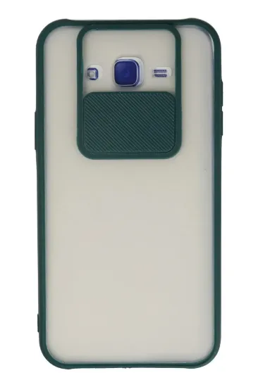 Newface Samsung Galaxy J7 Kılıf Palm Buzlu Kamera Sürgülü Silikon - Yeşil resmi