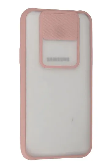 Newface Samsung Galaxy J7 Kılıf Palm Buzlu Kamera Sürgülü Silikon - Pembe resmi