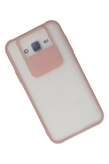 Newface Samsung Galaxy J7 Kılıf Palm Buzlu Kamera Sürgülü Silikon - Pembe resmi
