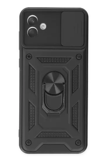 Newface Samsung Galaxy A04 Kılıf Pars Lens Yüzüklü Silikon - Siyah resmi