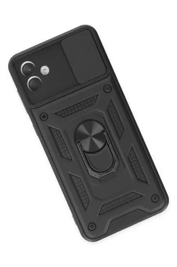 Newface Samsung Galaxy A04 Kılıf Pars Lens Yüzüklü Silikon - Siyah resmi