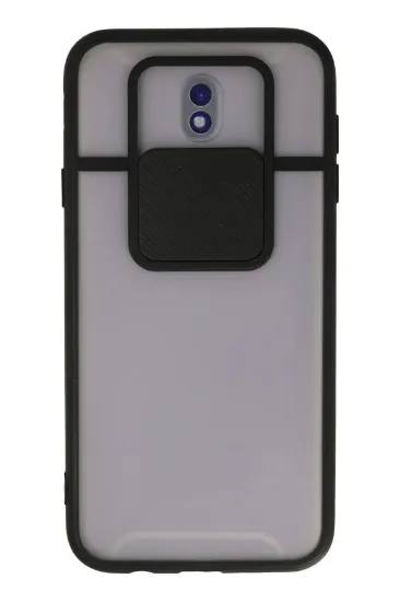 Newface Samsung Galaxy J7 Pro / J730 Kılıf Palm Buzlu Kamera Sürgülü Silikon - Siyah resmi