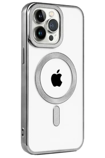 Newface iPhone 15 Pro Kılıf Kronos Magsafe Kapak - Titanyum Gri resmi