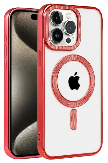 Newface iPhone 15 Pro Max Kılıf Kronos Magsafe Kapak - Kırmızı resmi