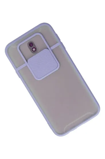 Newface Samsung Galaxy J7 Pro / J730 Kılıf Palm Buzlu Kamera Sürgülü Silikon - Lila resmi