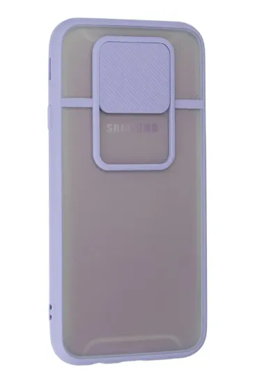 Newface Samsung Galaxy J7 Pro / J730 Kılıf Palm Buzlu Kamera Sürgülü Silikon - Lila resmi