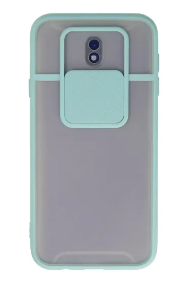 Newface Samsung Galaxy J7 Pro / J730 Kılıf Palm Buzlu Kamera Sürgülü Silikon - Turkuaz resmi