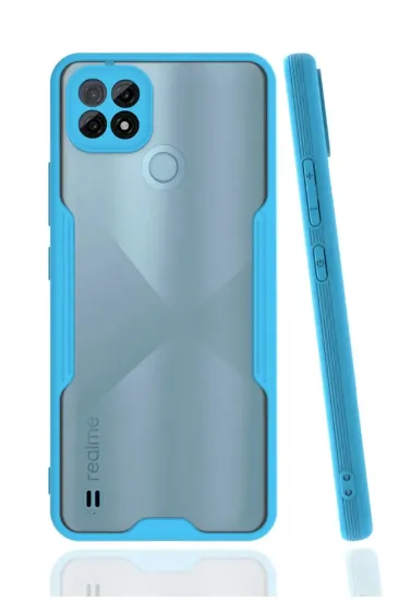 Newface Realme C21 Kılıf Platin Silikon - Mavi resmi