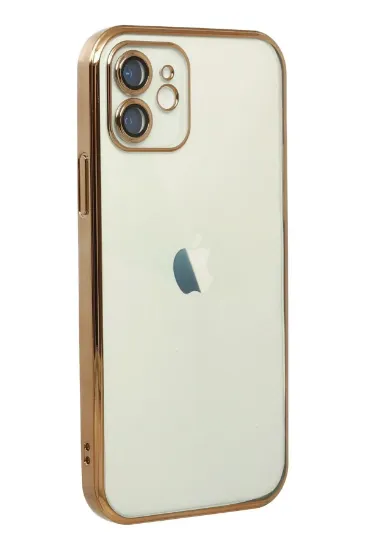 Newface iPhone 11 Kılıf Razer Lensli Silikon - Gold resmi