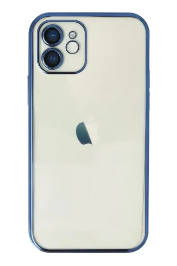 Newface iPhone 12 Kılıf Razer Lensli Silikon - Mavi resmi