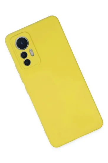 Newface Xiaomi Mi 12 Lite Kılıf Nano içi Kadife Silikon - Sarı resmi